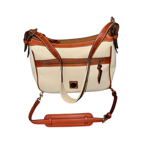 Dooney & Bourke Pebble Piper cream Crossbody Bag  Extra strap+ Dust bag EUC - Picture 4 of 16
